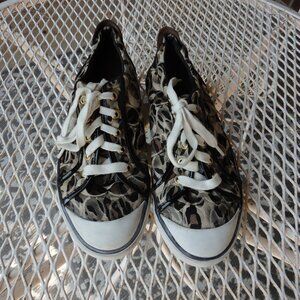 COACH Brown & White "Barrett" Women's Logo Designer Sneakers Size 9.5B